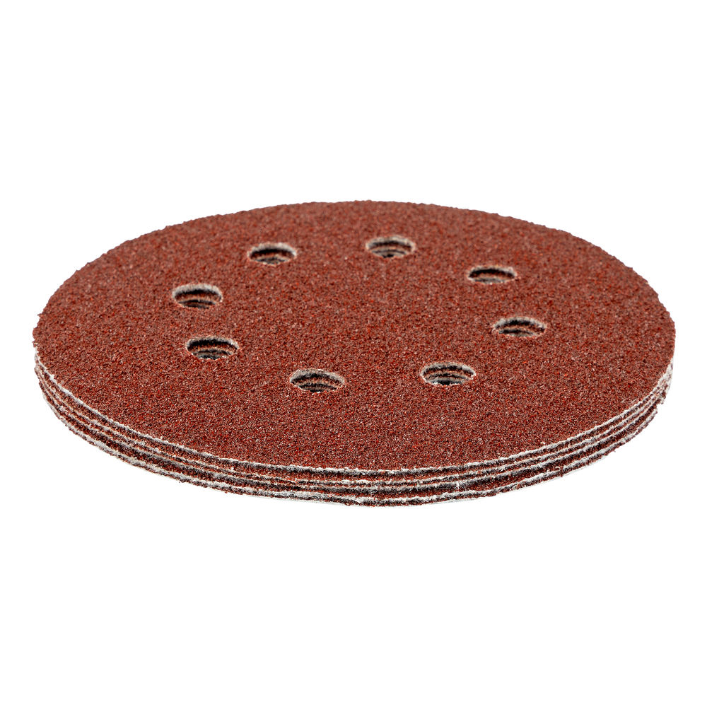 Круг абразивный на ворсовой подложке под липучку, перфорированный, P 40, 125 мм, 5 шт Matrix (73802)