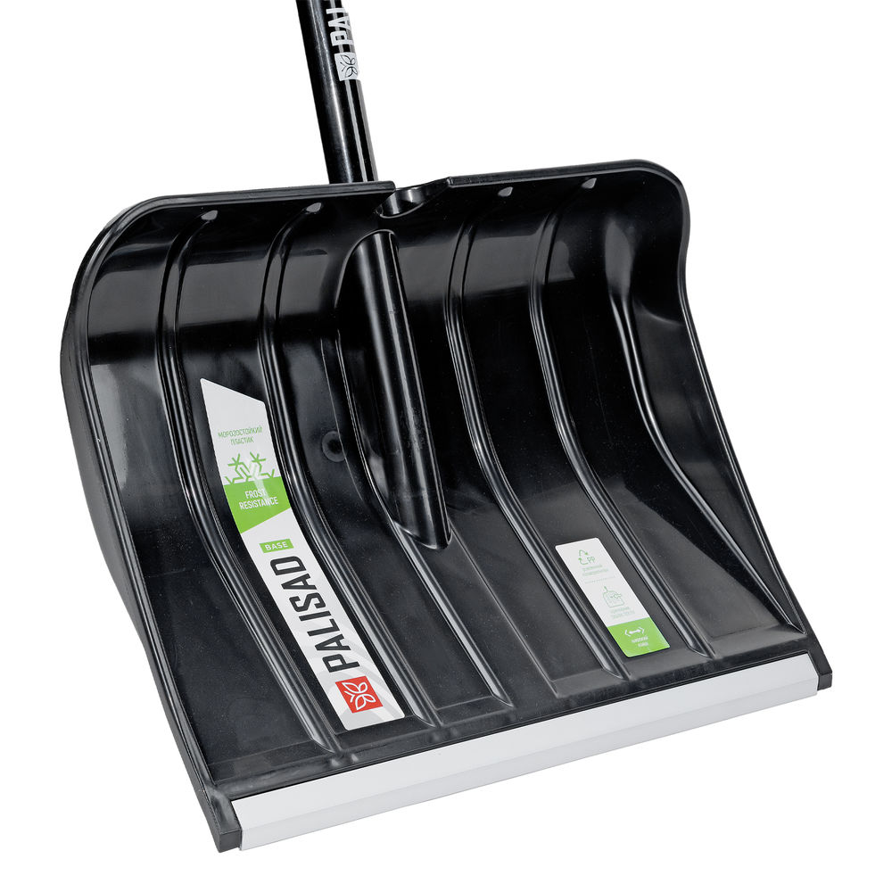 Лопата для уборки снега, полипропилен, 455х345х1330 мм, алюминиевый черенок, BASE Palisad (61798)