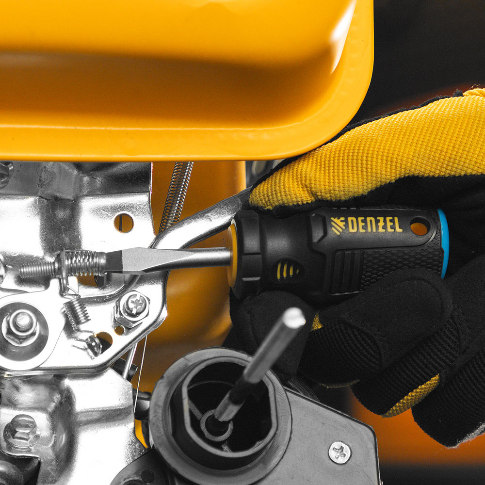 Отвертка, SL6x38 мм, S2, 3к рукоятка Denzel (122017)