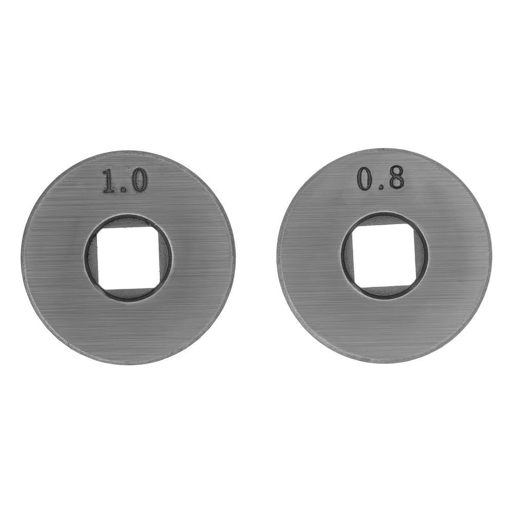 Подающий ролик, V профиль под стальную проволоку 0,8-1мм, посадка квадрат, 2 шт Denzel (93651)