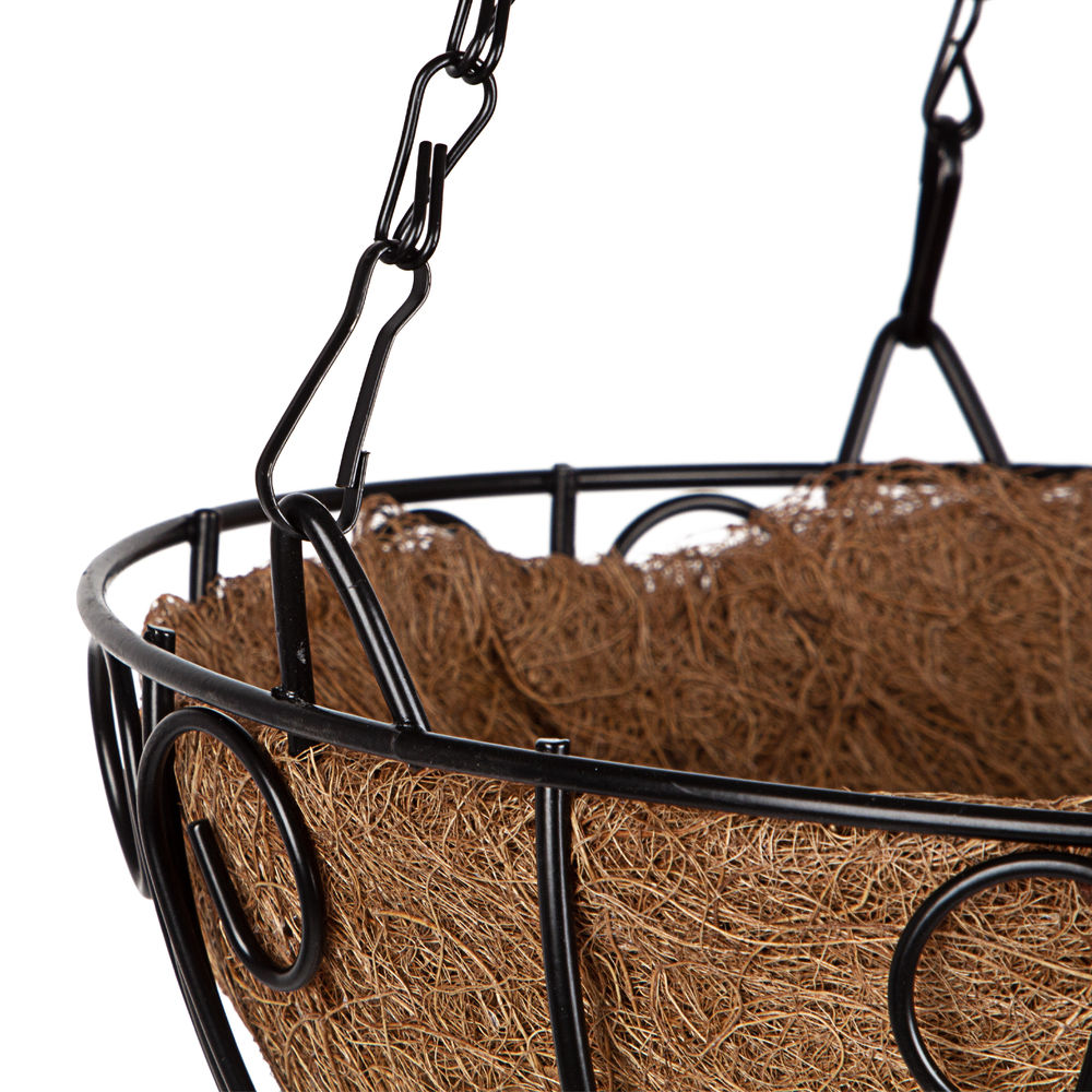 Подвесное кашпо с декором, 25 см, с кокосовой корзиной Palisad (69005)