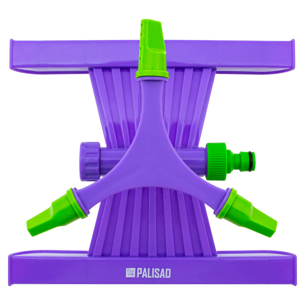 Разбрызгиватель, АБС-пластик, вращающий с тремя лопостями, штуц D 3/4, с подставкой, площадь полива до 180 кв. м, дальность полива 15 м Palisad (65409)