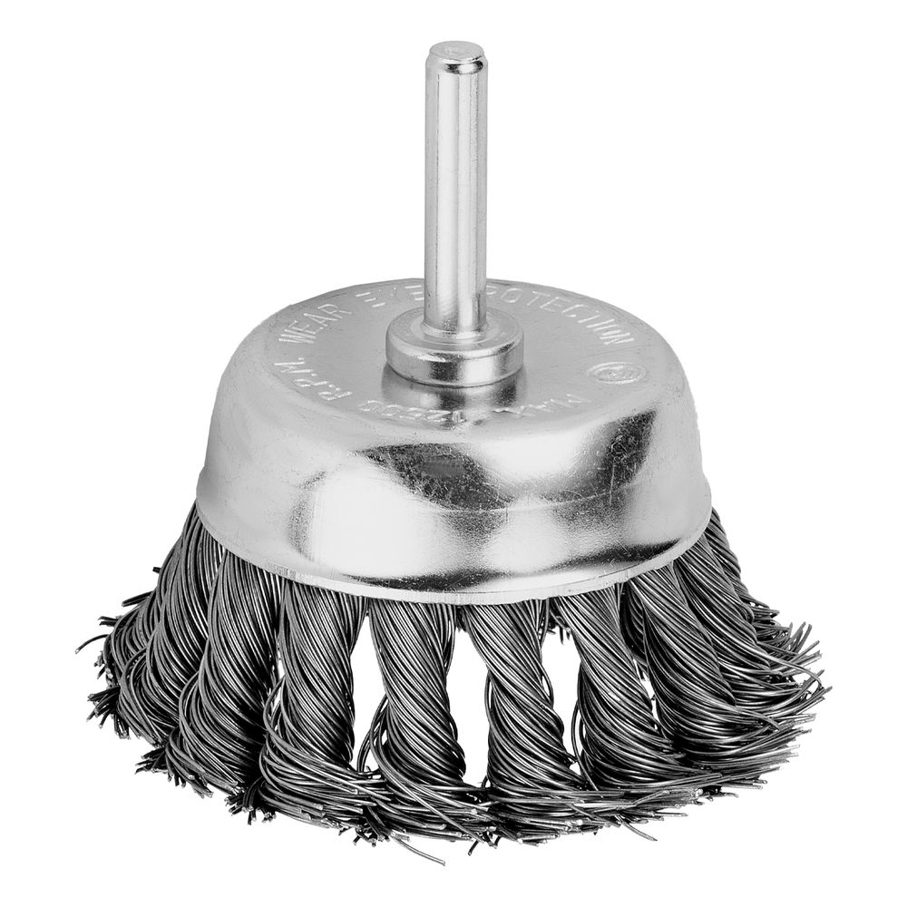Щетка для дрели, 75 мм, чашка со шпилькой, крученая металлическая проволока Matrix (74470)