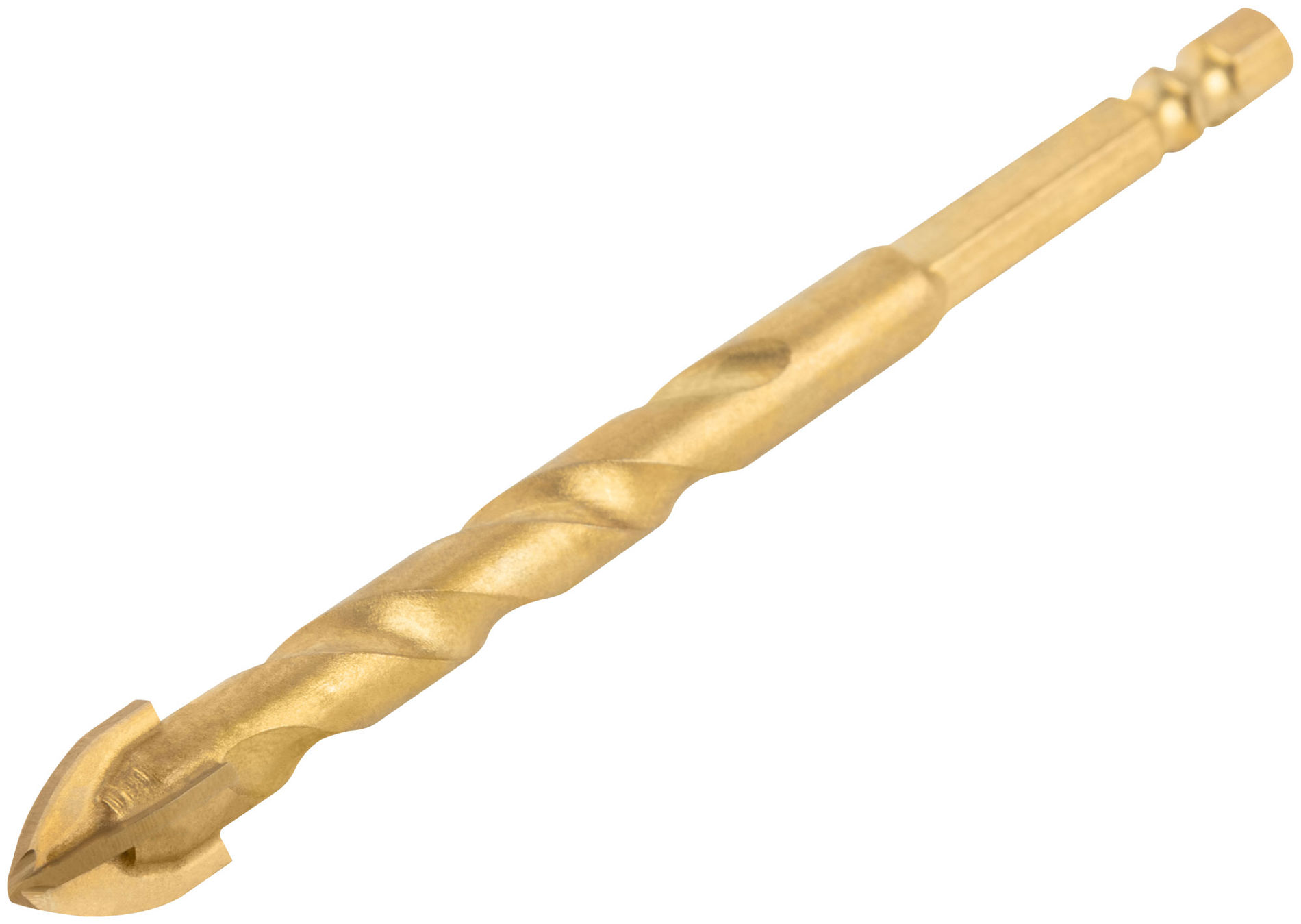 Сверло универсальное, 4 режущие кромки, титановое покрытие, шестигранный U-хвостовик под биту, 12х120 мм (35168)