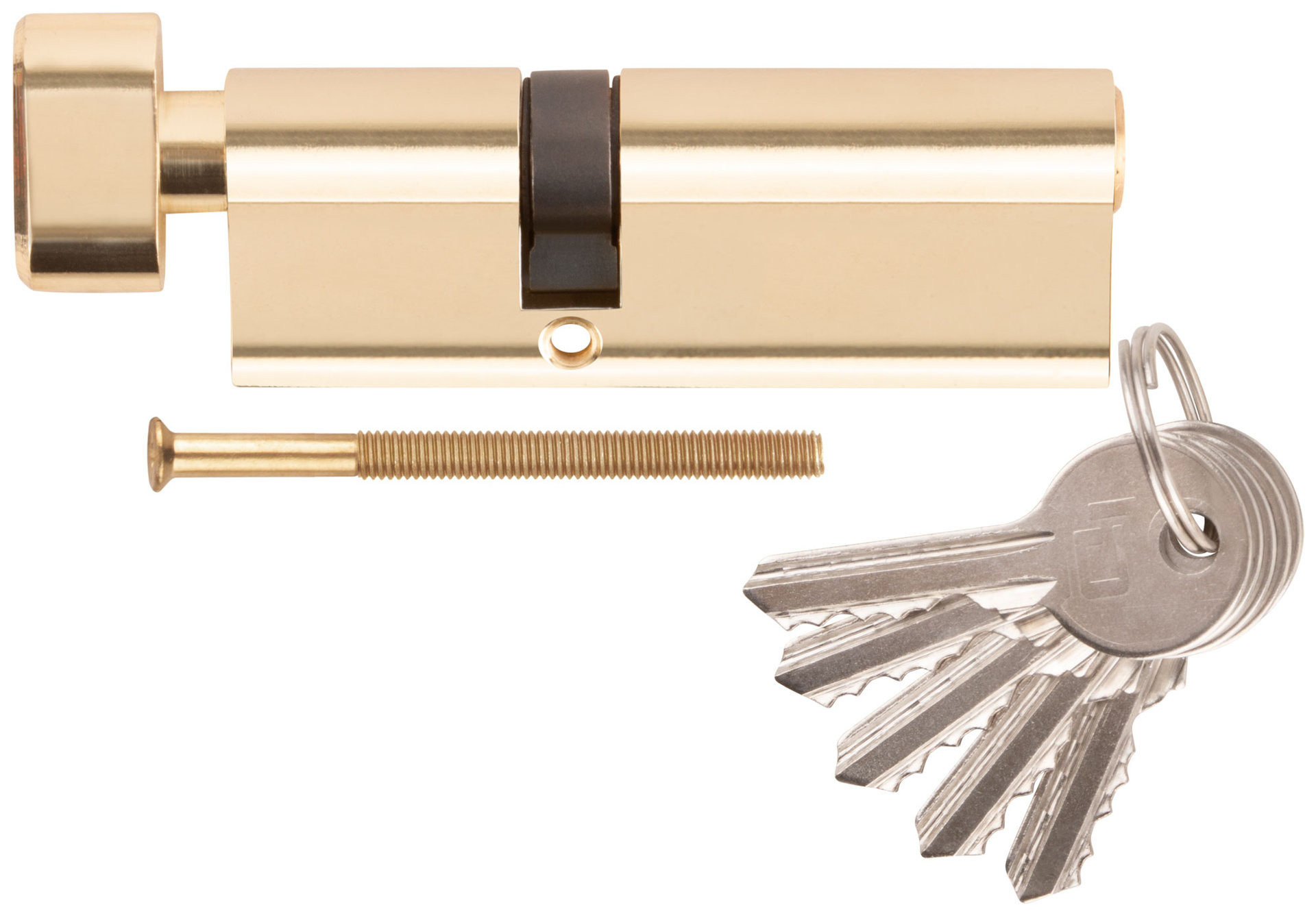 Цилиндровый механизм PALLADIUM асимметричный, 90 мм, ключ-завертка, латунь (67248)