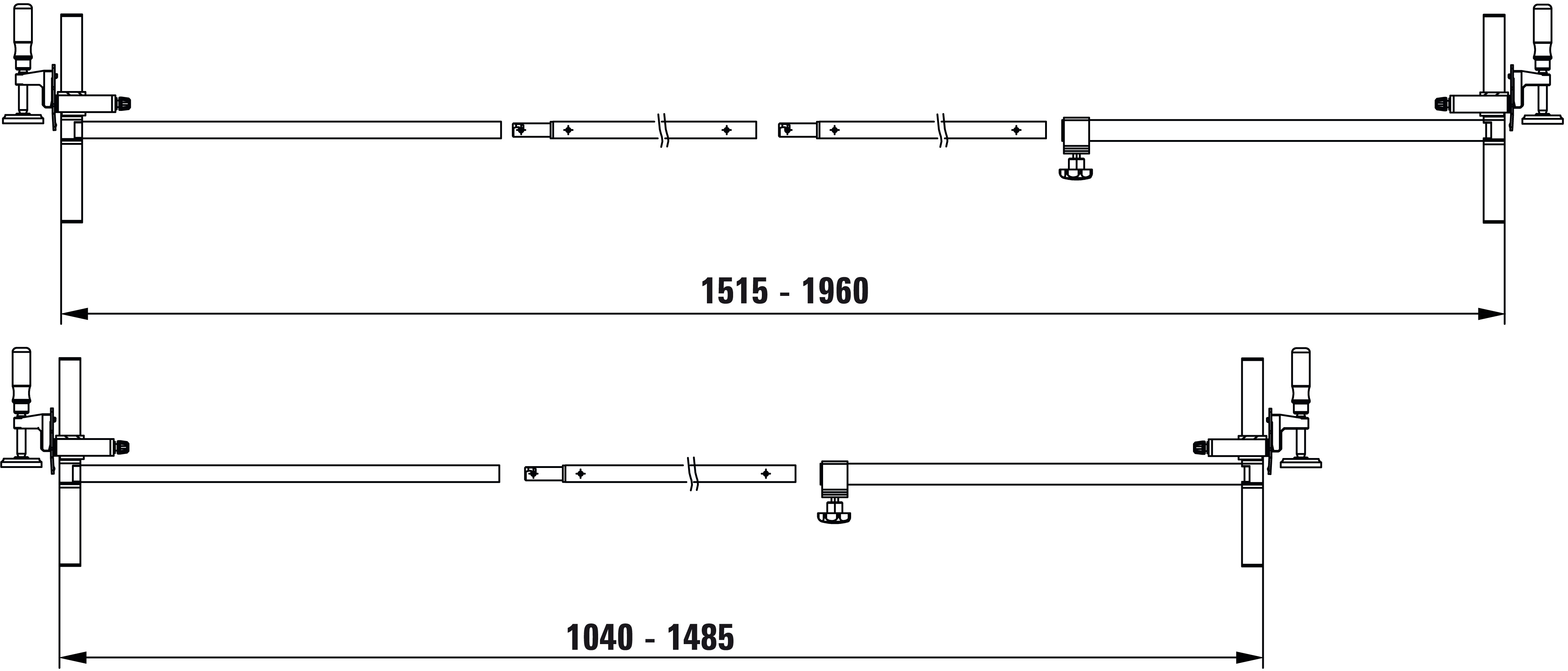 Распорка для дверных коробок 565-1010 мм для фиксации дверной коробки при заполнении швов монтажной пеной TU BE-TU