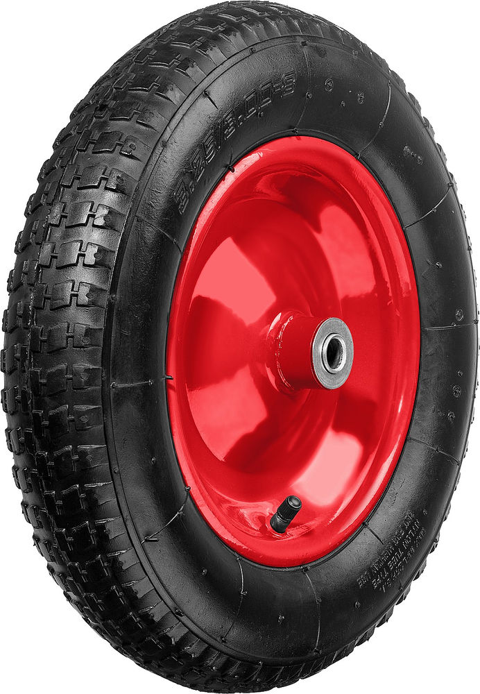 Пневматическое колесо КП-3, 3.25 х 360 мм, для тачки арт. 39962, стальной диск, подшипник 16 мм ЗУБР 39955-3