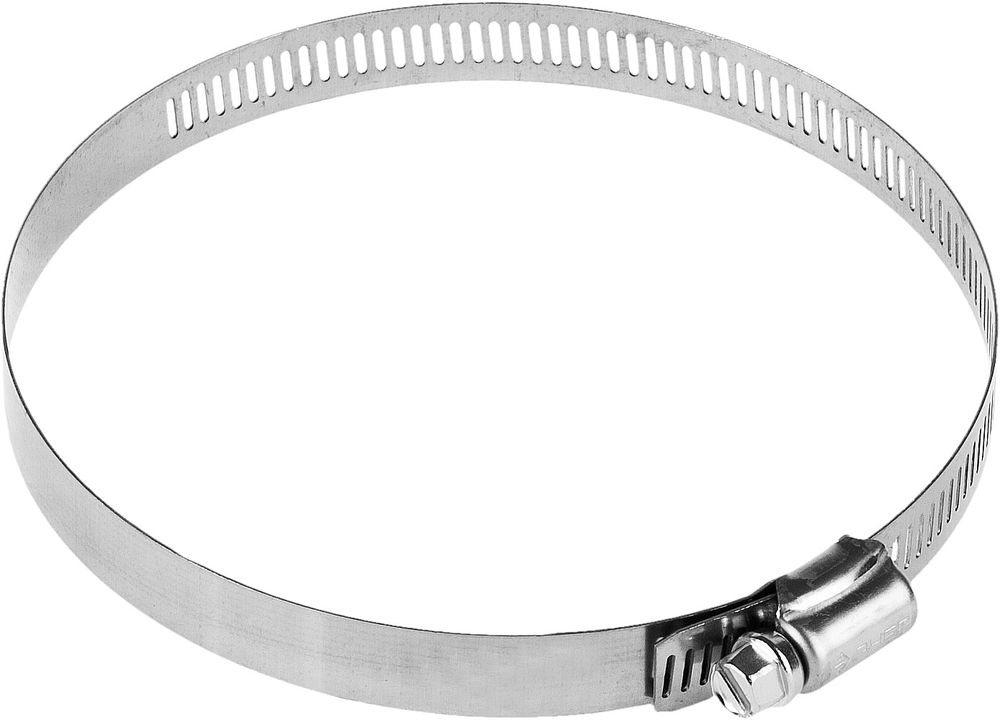 Нержавеющий хомут НХ-12П, 105 - 127 мм, просечная лента 12.7 мм, 50 шт ЗУБР Профессионал 37815-105-127-50