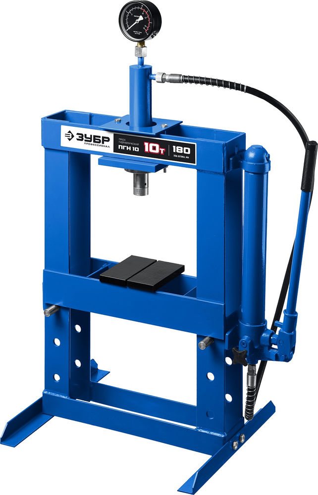 Пресс гидравлический 10 т с гидронасосом и манометром ЗУБР ПГН-10 Профессионал 43072-10