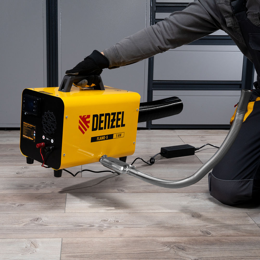 Дизельная тепловая портативная пушка Flame-5, 5кВт, 300м3/ч, непр.наг., циф. терм. Denzel (96495)