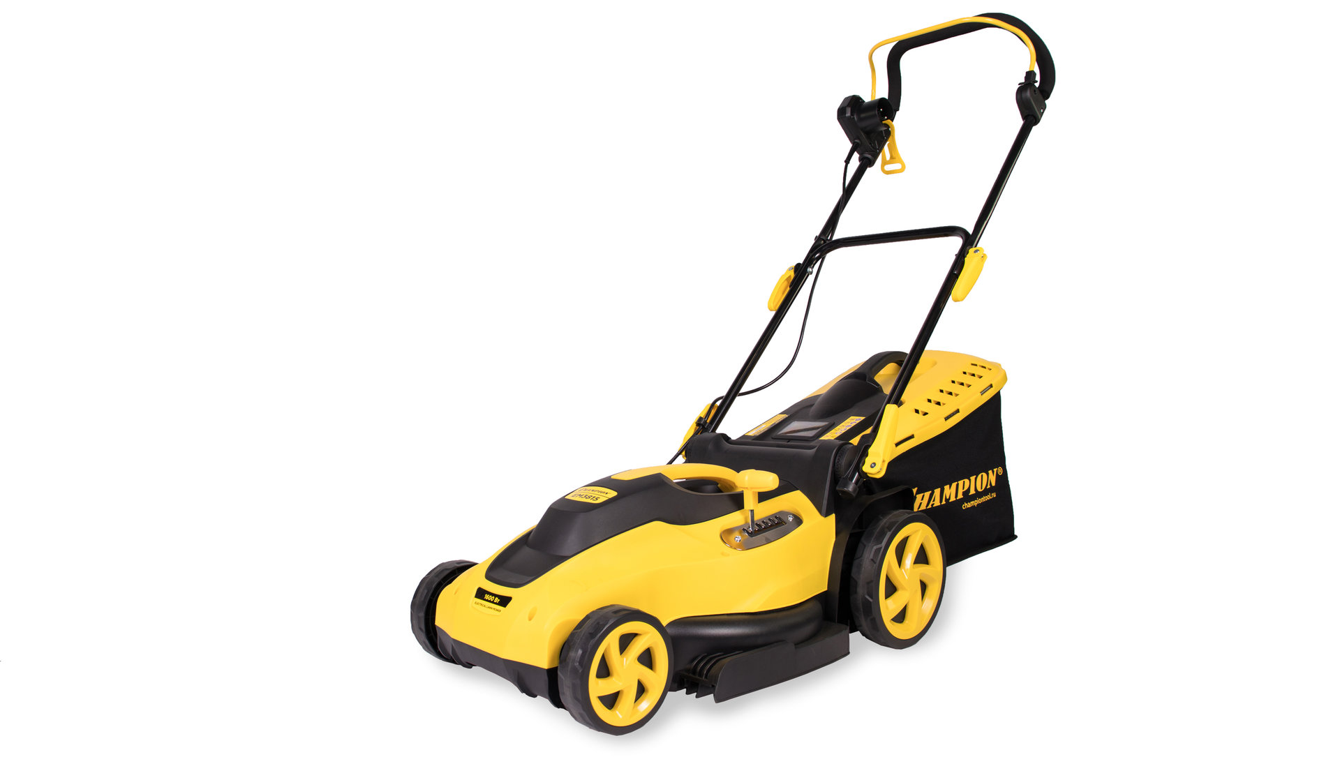 Газонокосилка эл. CHAMPION EM3815 (1,6 кВт пласт+ткань травосб. 45л шир.380мм выс.20-70мм, 11,5кг) (EM3815)