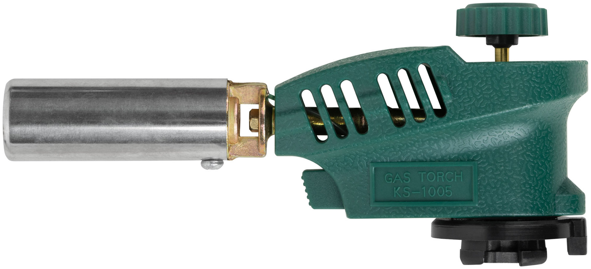 Горелка газовая на цанговый баллон, пласт.корпус, с пьезоподжигом, сопло 22 мм (67657М)