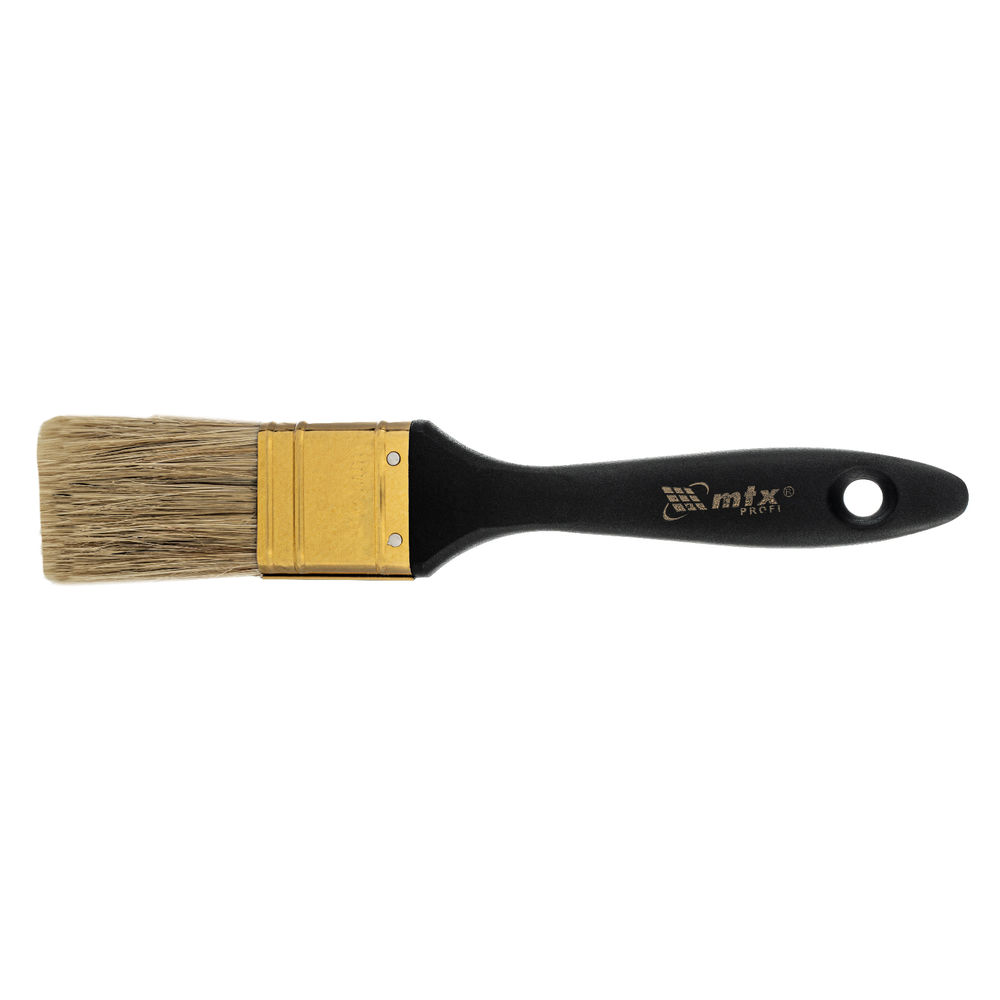 Кисть плоская Профи 1.5, натуральная щетина, пластмассовая ручка MTX (83161)