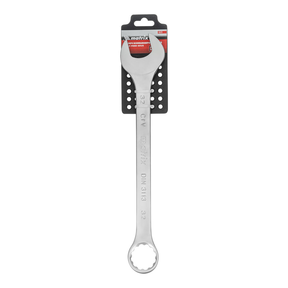 Ключ комбинированный, 32 мм, CrV, матовый хром Matrix