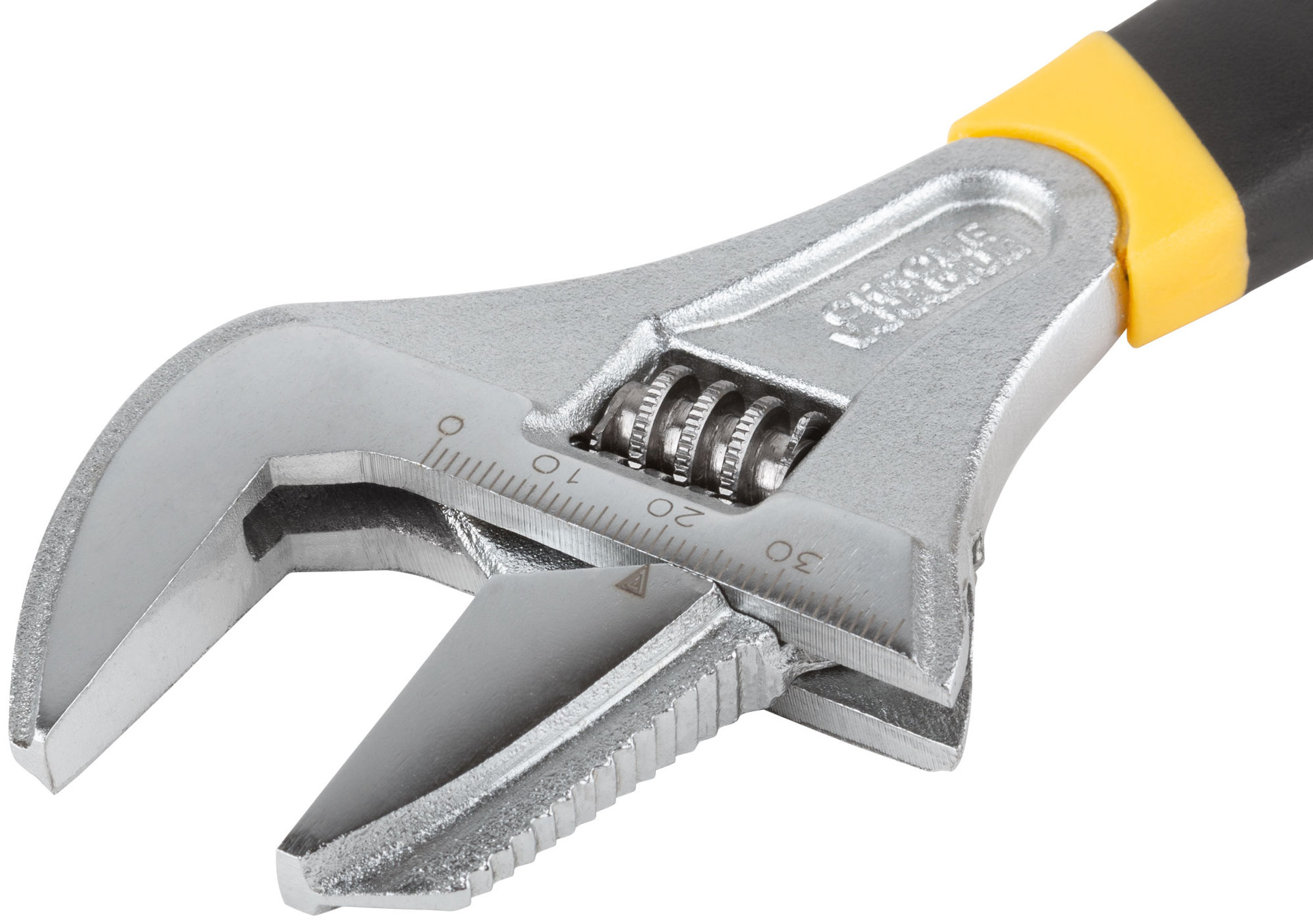 Ключ разводной Техно CrV, узкие + переставная губки, шкала, увеличен.захват, прорезин.ручка 200 мм ( 40 мм )