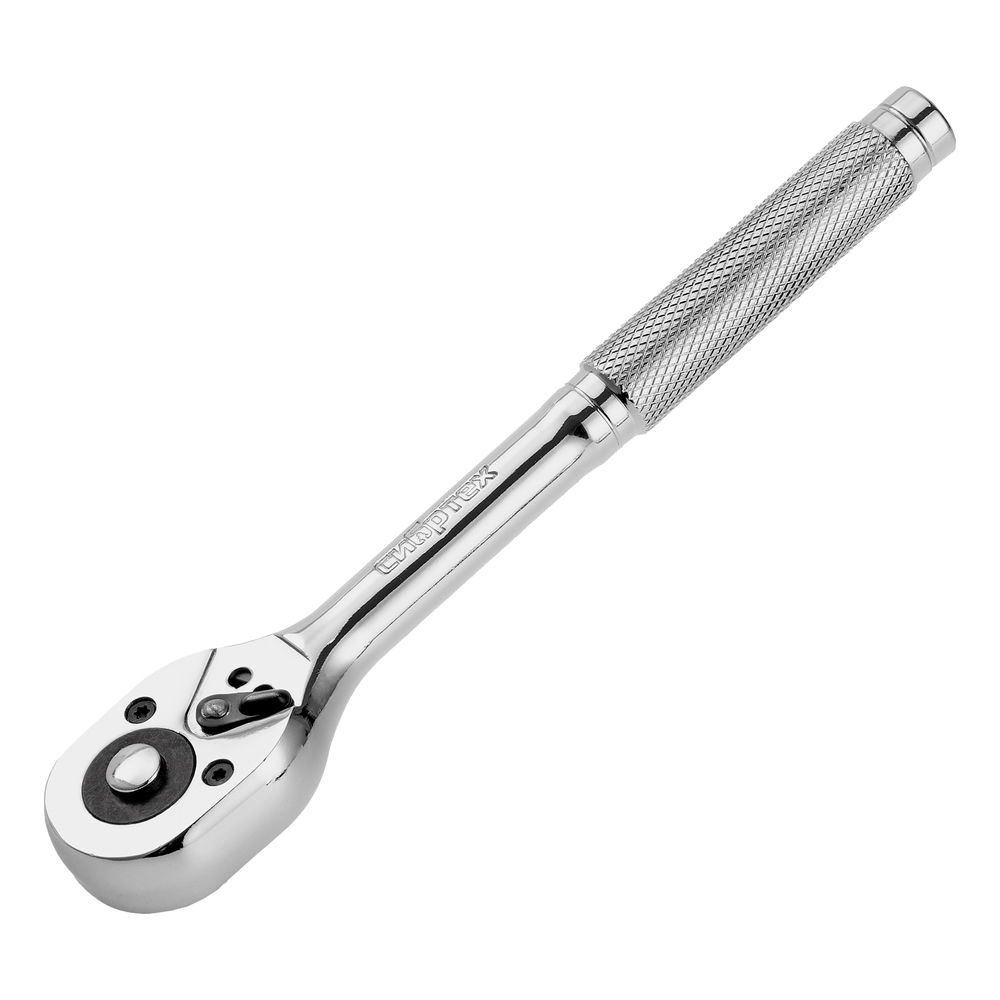 Ключ-трещотка 3/8, 45 зубьев, цельнометаллический, с быстрым сбросом, CrV, хром Сибртех