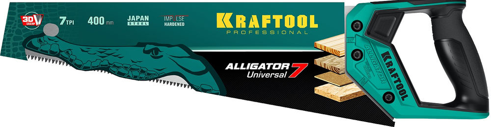 Универсальная ножовка Alligator Universal 7, 400 мм KRAFTOOL 15004-40_z01