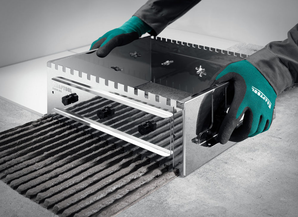 Раздвижная гребенка для плитки зуб 8 10 12 мм полукруг 10?20 мм нерж. сталь BUNKER-4 KRAFTOOL 08081