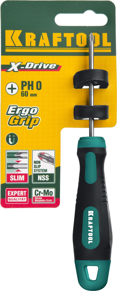 Отвертка PH0 x 60 Х-Drive KRAFTOOL 250072-0-060