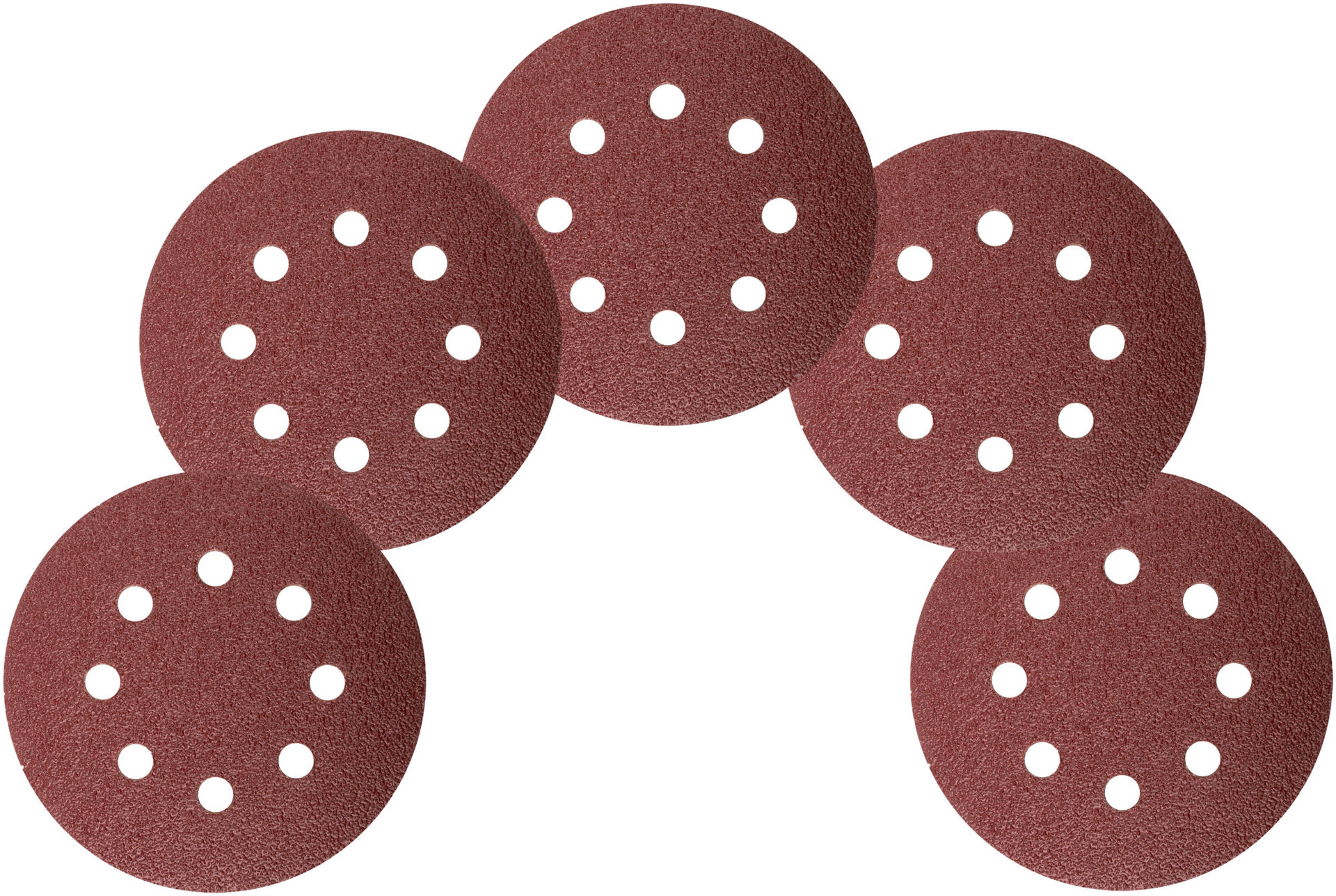 Круги шлифовальные с отверстиями (липучка), алюминий-оксидные, 125 мм, 5 шт. Р 36 (39661)