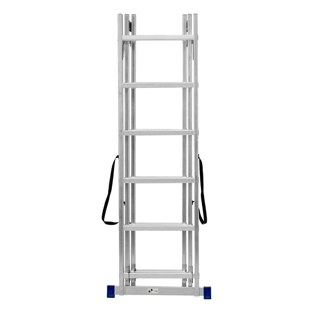Лестница, 3 х 6 ступеней, алюминиевая, трехсекционная, Сибртех (97816)