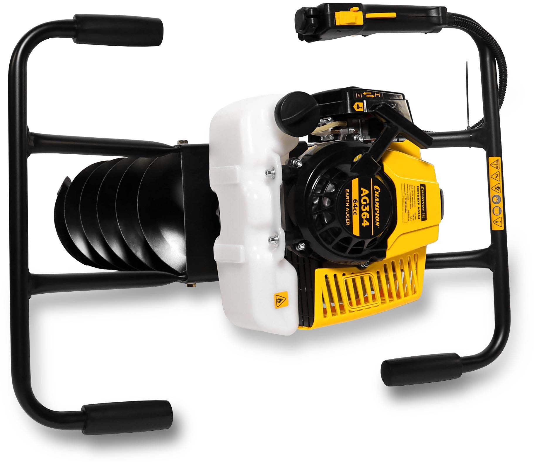 Мотобур 2,2кВт 64см? 12,8кг без шнека CHAMPION AG364