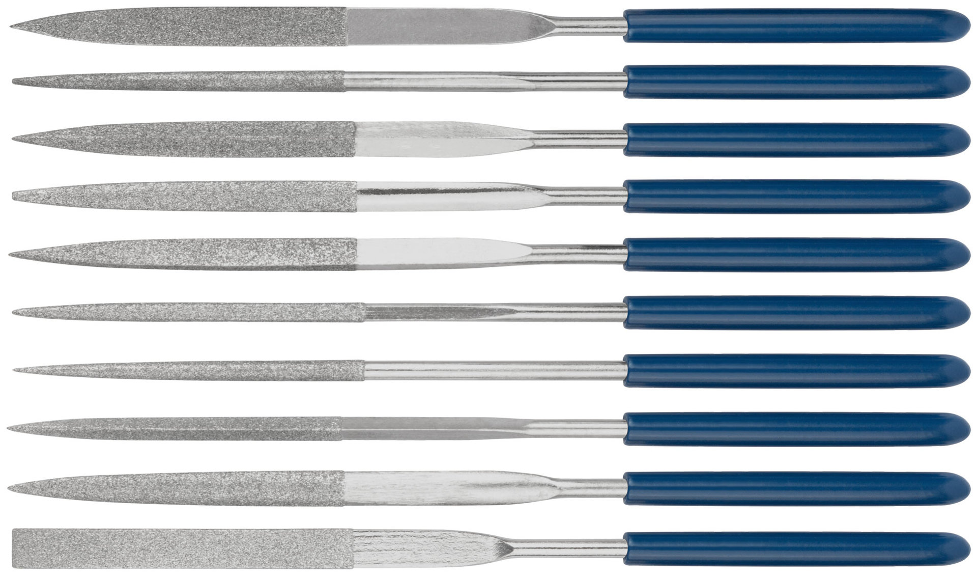 Надфили алмазные, ПВХ ручка, 3х140/50 мм, 10 шт. (42171)