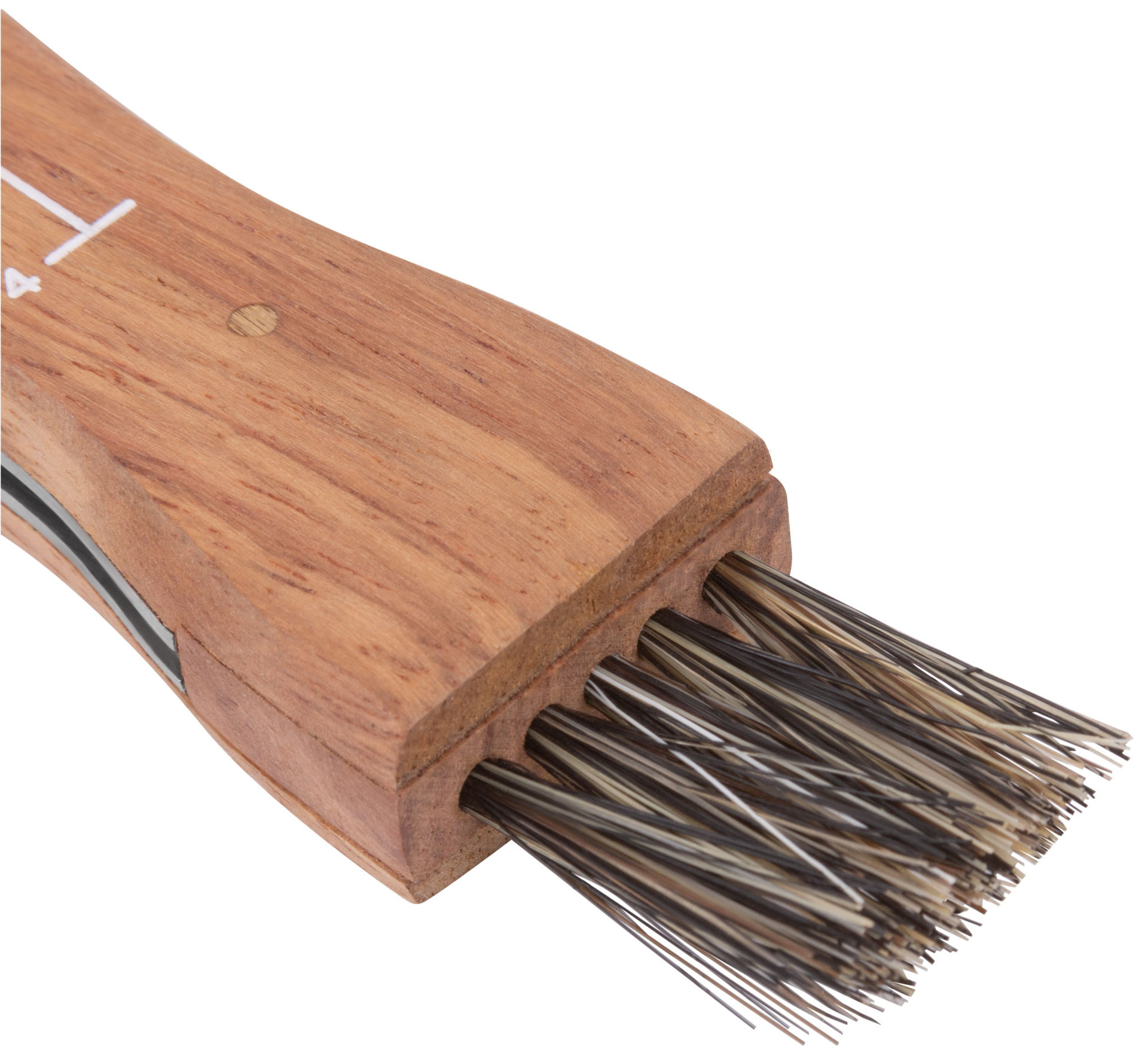 Нож грибника складной, нерж.сталь, деревянная ручка, 170 мм, изогнутое лезвие 45 мм, кисточка, брелок (10745)