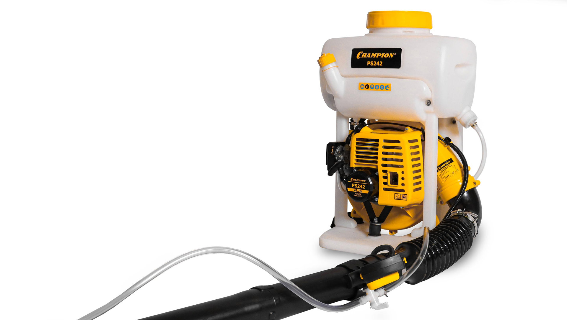 Опрыскиватель 1,25кВт 42,7см? 15м бак14л 0,14-3,03 л/мин 9кг CHAMPION PS242