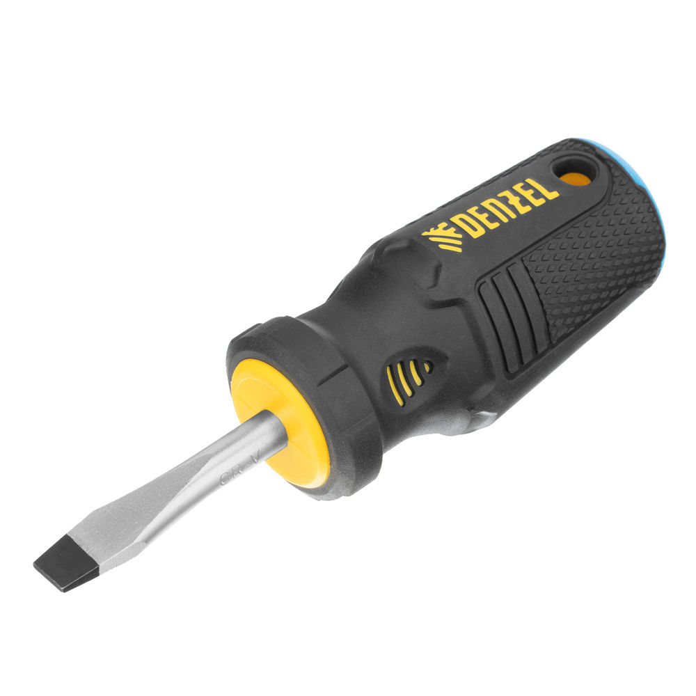 Отвертка SL6x38 мм, CrV, трехкомпонентная рукоятка Denzel (12201)