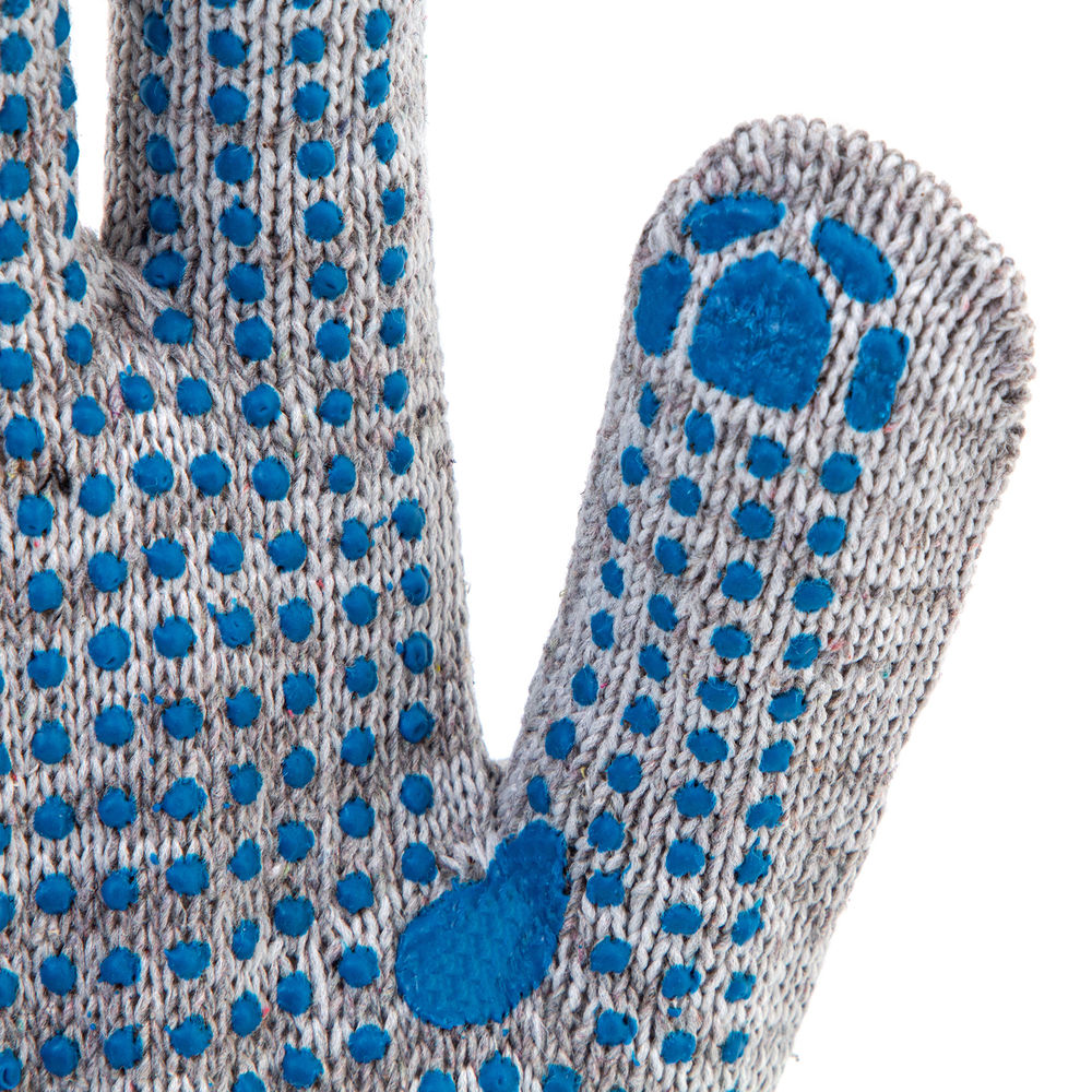 Перчатка х/б, ПВХ покрытие, Точка, серый меланж, 10 класс (67815)