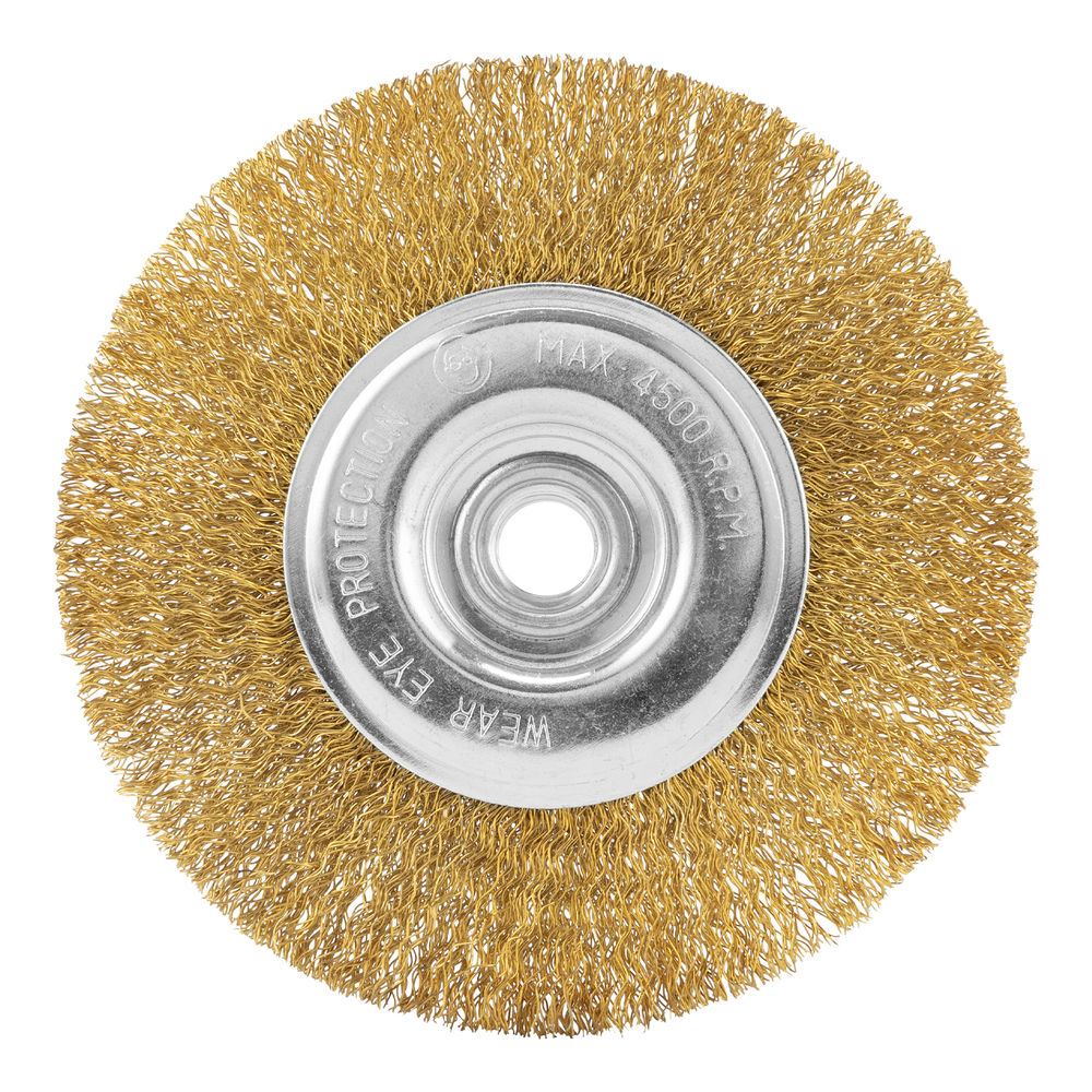 Щетка для УШМ, 125 мм, М14, плоская, латунированная витая проволока Matrix (74651)