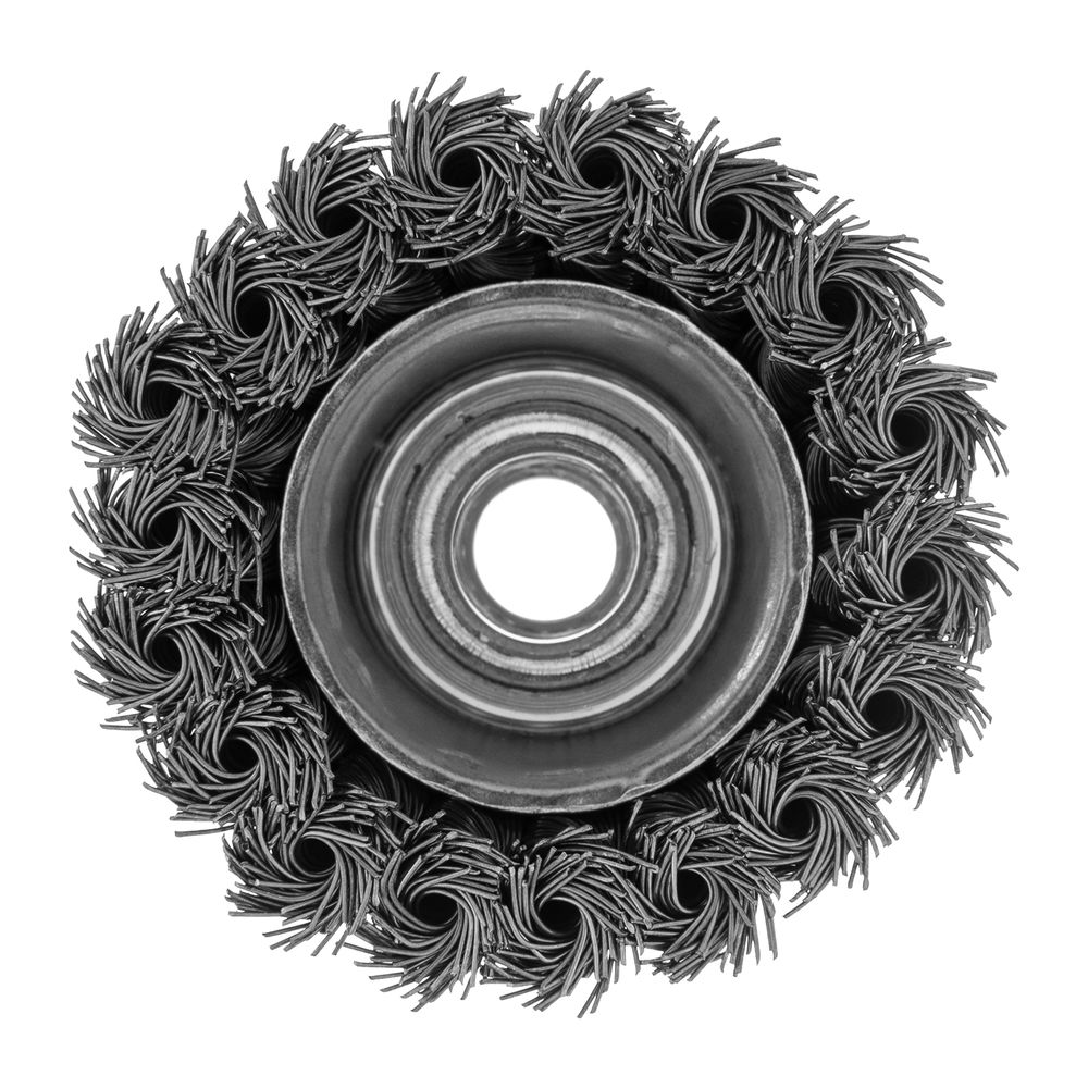 Щетка для УШМ, 75 мм, М14, чашка, крученая металлическая проволока Сибртех (746247)