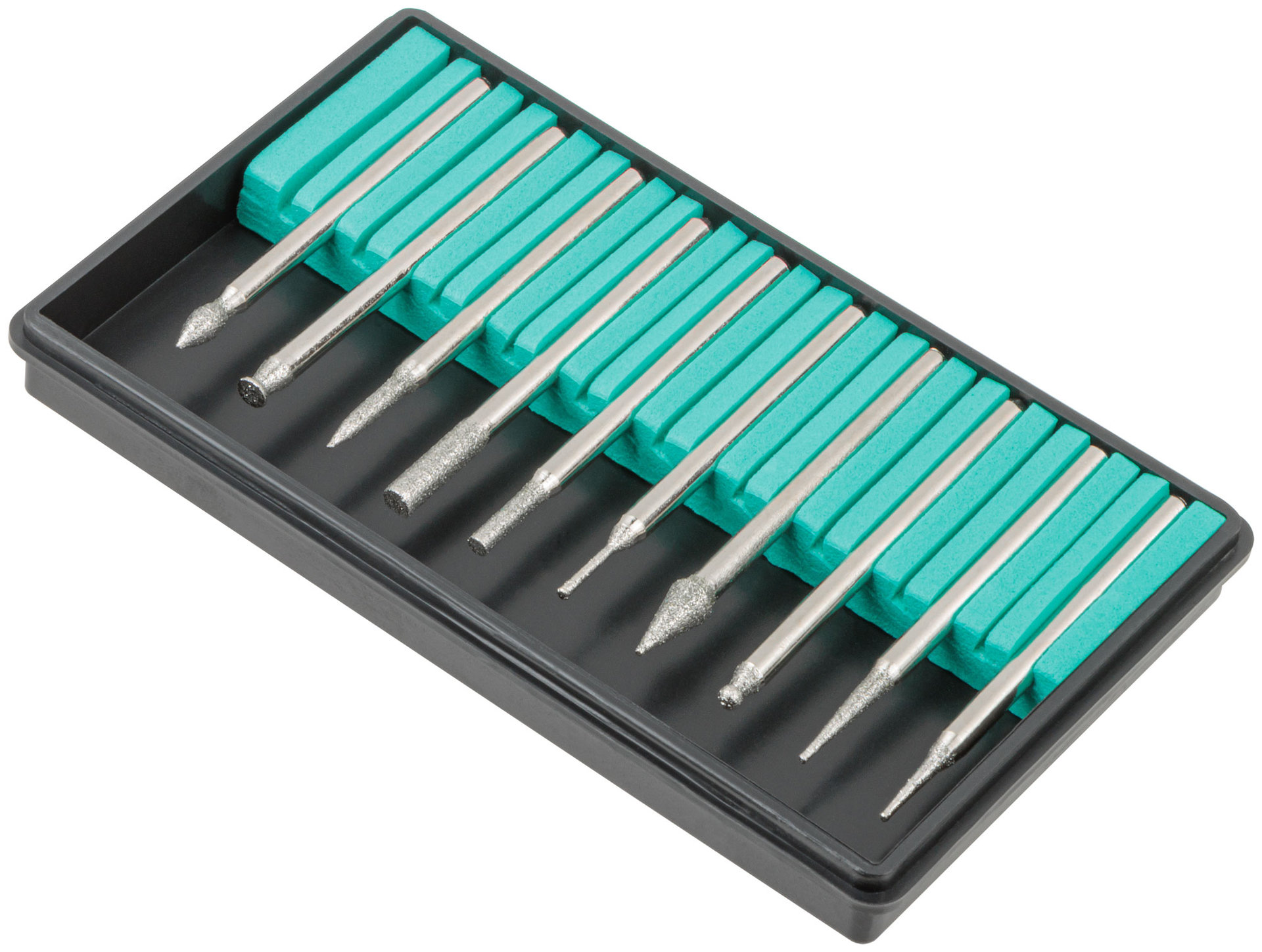 Шарошки, усиленная сталь с алмазным напылением, штифт диам. 3 мм, 10 шт. (36484)