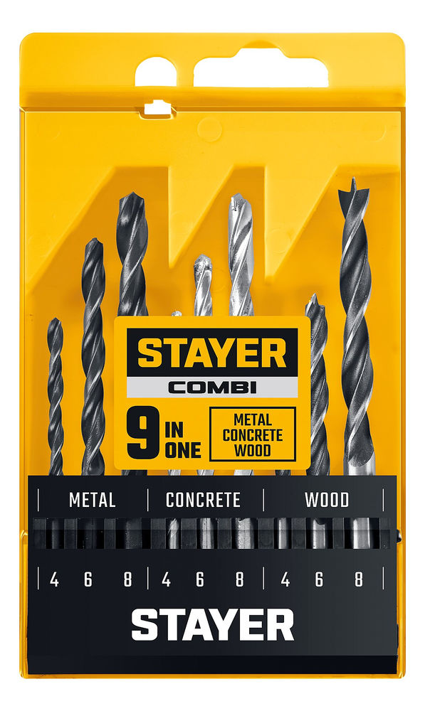 Набор комбинированных сверл Combi 9 предметов STAYER 29720-H9_z01