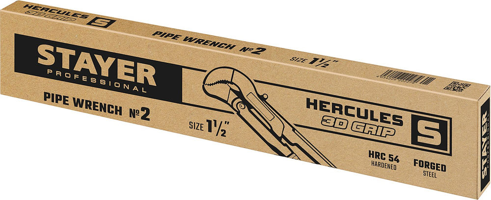Ключ трубный с изогнутыми губками Professional Hercules-S STAYER №2, 1.5, 440 мм 27311-2_z01  