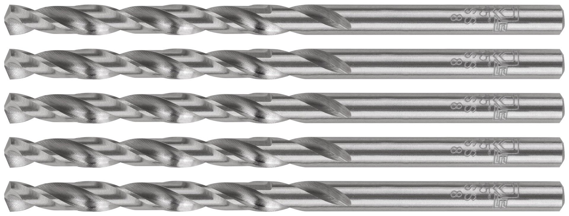 Сверла по металлу HSS шлифованные, угол заточки 135°, 4,8 x 86 мм (5 шт.) (35691М)