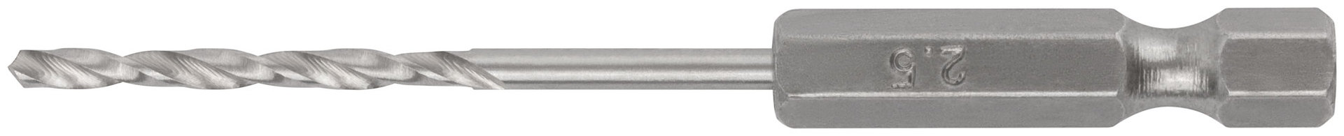 Сверло HSS по металлу,полированное, U-хвостовик под биту, инд.упаковка 2,5 мм (34025)