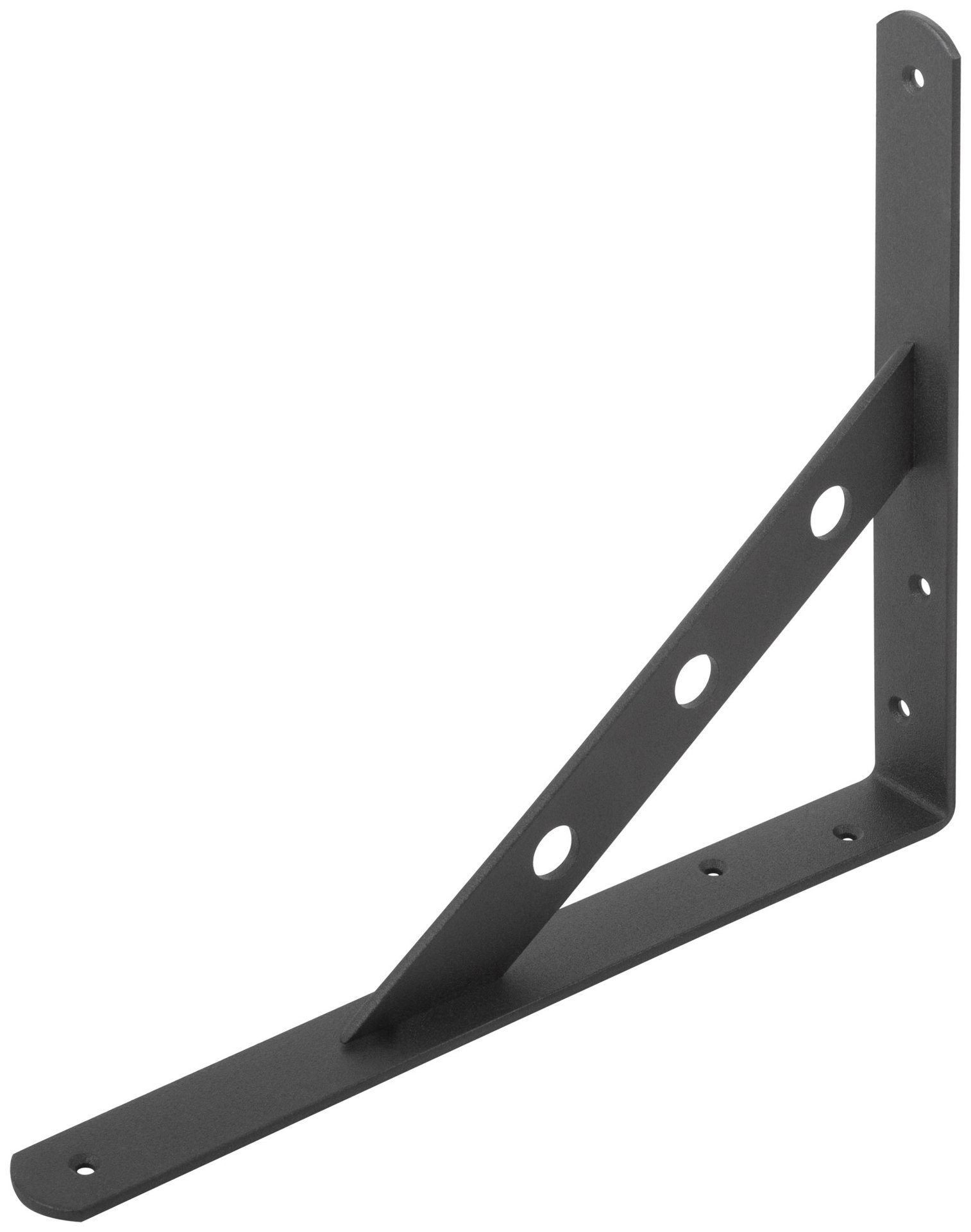 Уголок-кронштейн усиленный черный 250х200 мм (66106)