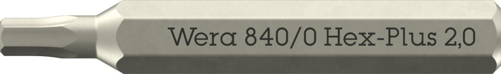840/0 Micro Hex-Plus Бита с внешним шестигранником, HEX 2.0 мм x 30 мм, хвостовик шестигранный 5/32 C4.0 (4 мм) (WE-058111)