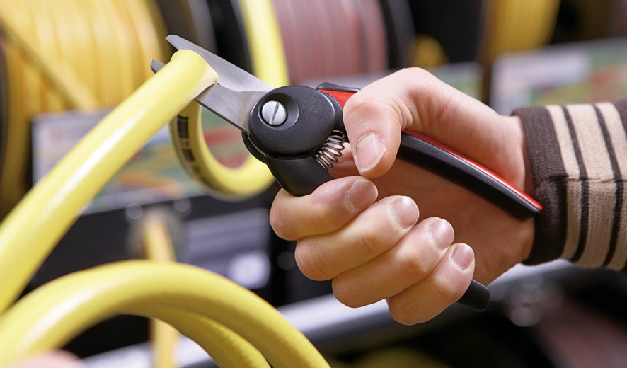 Ножницы комбинированные 190 мм, прямые, лезвия с зубцами, нерж, эргономичные ручки ERGO D48-2 ER-D48-2