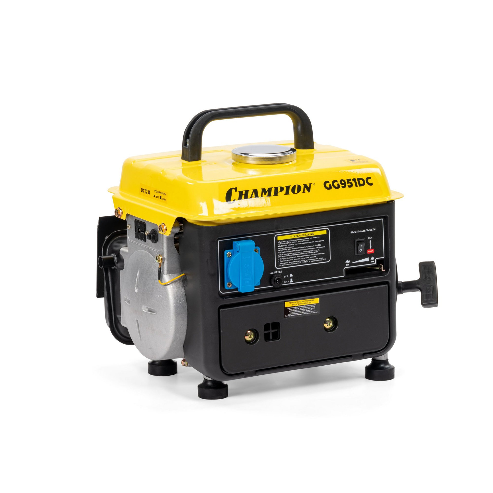 Генератор CHAMPION GG951DC (0,65/0,72кВт 1,36лс 2Т 4,2л 12В 15,9кг) (GG951DC)