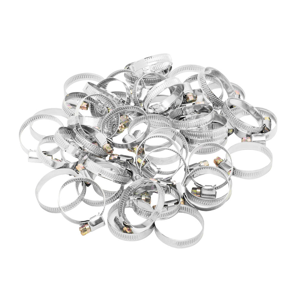 Хомуты металлические, Стандартное болтовое крепление 25-40 мм, 50 штук в упаковке, ширина 9 мм Сибртех (47560)