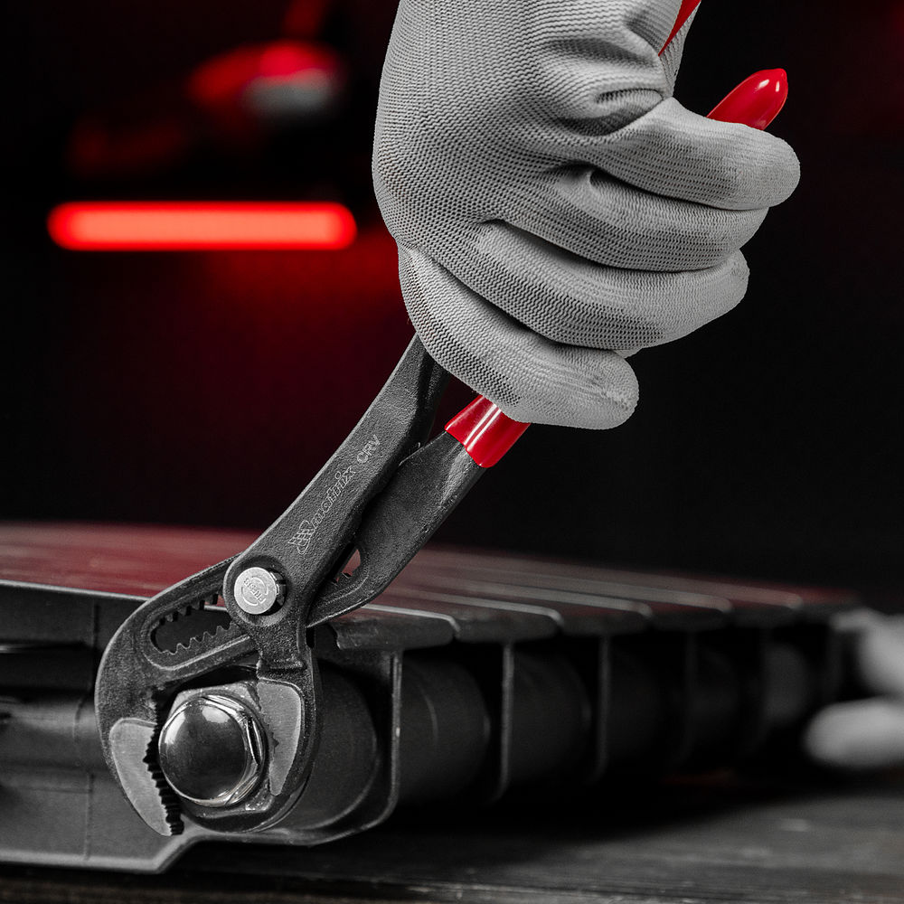 Клещи переставные 250 мм, кнопочный механизм, хром-ванадий, обливные рукоятки Matrix (17926)