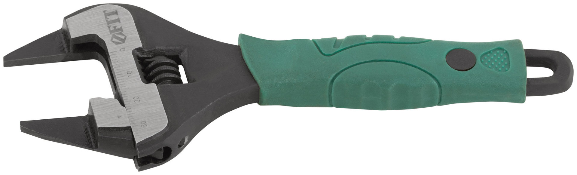 Ключ разводной Карат, CrV, обточенные узкие губки, шкала, увелич.захват, прорезин.ручка 150 мм ( 34 мм )