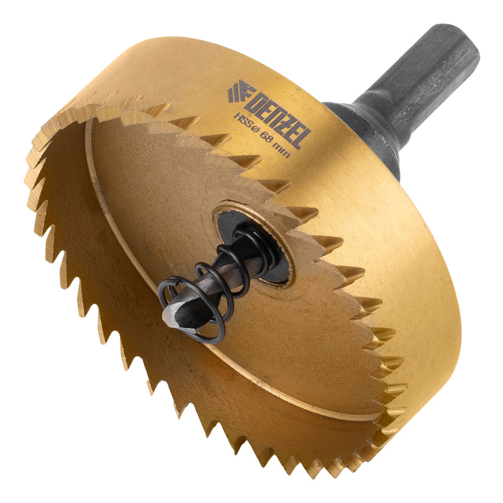 Коронка по металлу HSS, 68 мм, нитридтитановое покрытие Denzel (724122)