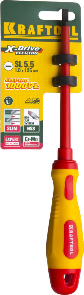 Отвертка высоковольтная SL5.5 х 125 мм KRAFTOOL 250083-5.5-125
