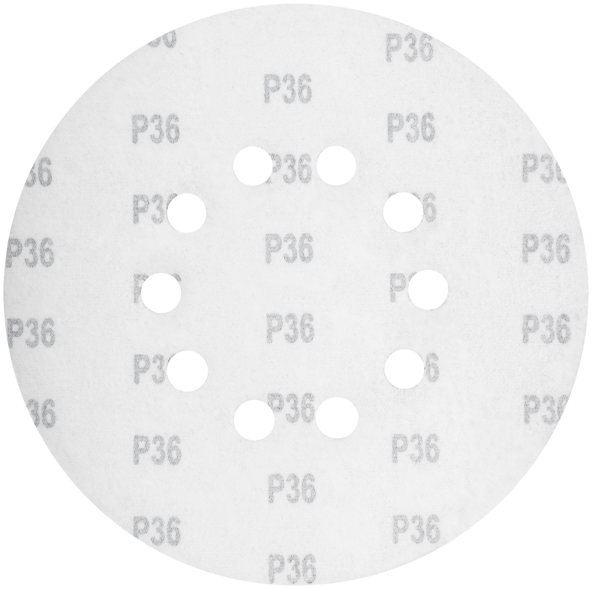 Круги шлифовальные с отверстиями (липучка), алюминий-оксидные, 225 мм, 5 шт. Р 36 (39891)