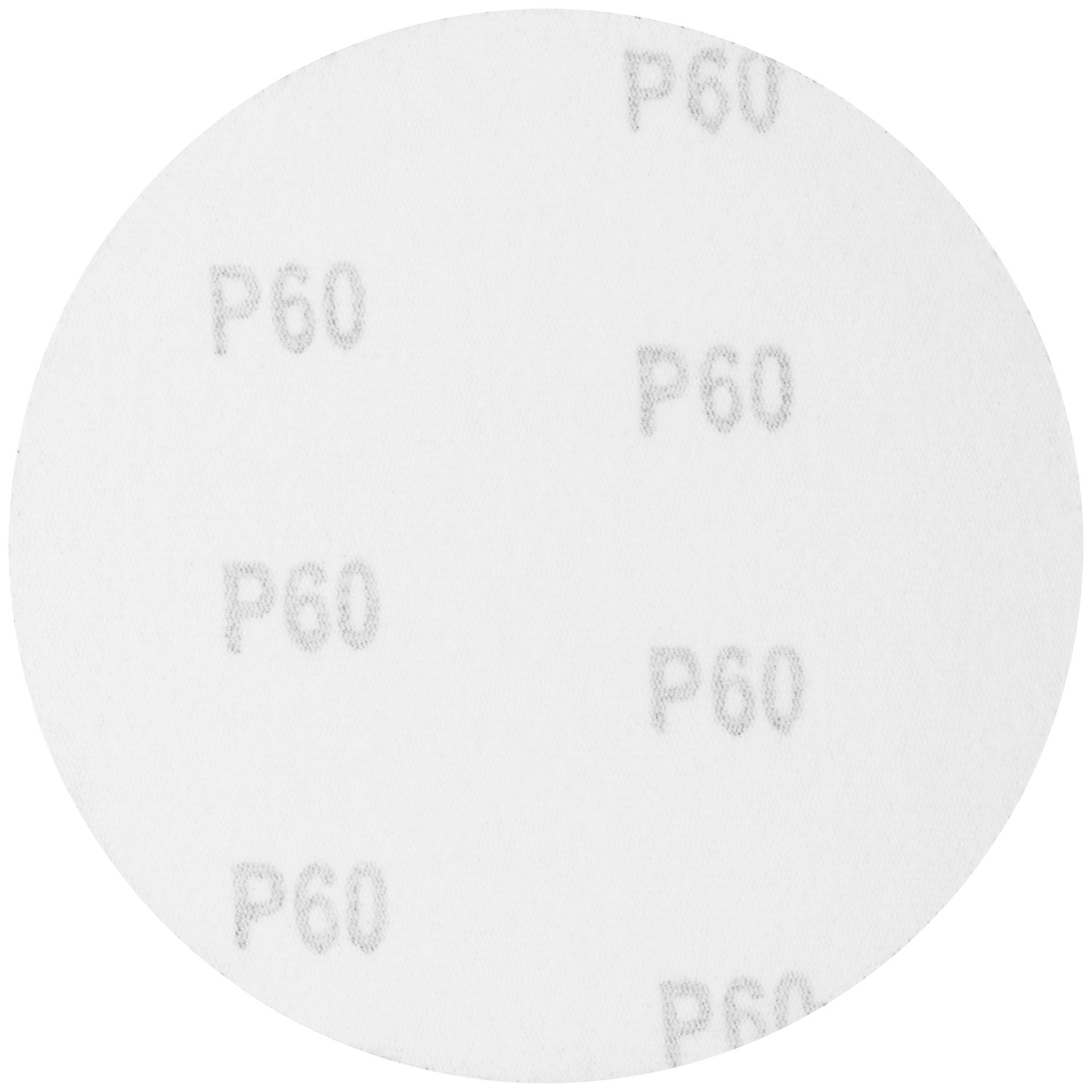 Круги шлифовальные сплошные (липучка), алюминий-оксидные, 125 мм, 5 шт. Р 60 (39773)