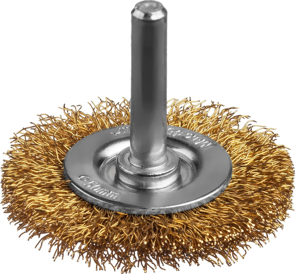 Щетка дисковая для дрели 50 мм, витая стальная латунированная проволока 0.3 мм MIRAX 35145-050